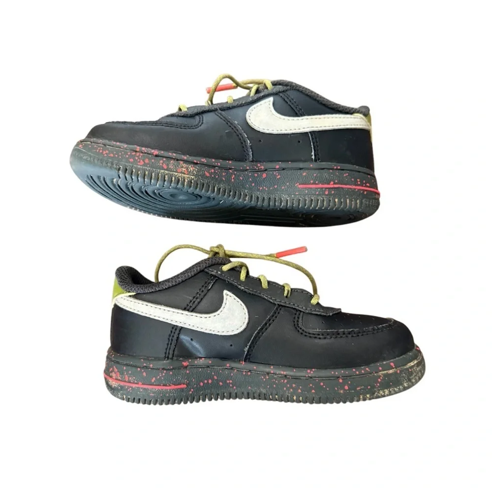 Nike Air Force 1 Black Asparagus Toddlers Shoe Size 9C